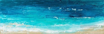 風景 Painting - 海岸に到達する抽象的な海の風景
